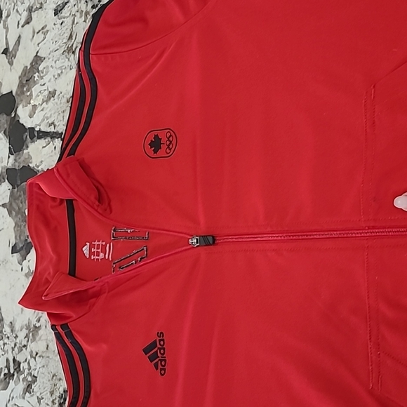 ADIDAS Olympic Canada Jacket Retro Zipper Coat Sweatshirt Top Stripe Maple Logo - Picture 4 of 8
